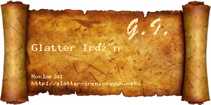 Glatter Irén névjegykártya